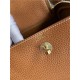 Hermes Lindy Mini Bag Clemence Leather In Tan WAX High