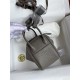 Hermes Lindy Mini Bag Clemence Leather In Dk-Grey WAX High