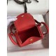 Hermes Lindy Mini Bag Clemence Leather In Red WAX High