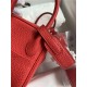 Hermes Lindy Mini Bag Clemence Leather In Red WAX High