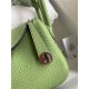 Hermes Lindy Mini Bag Clemence Leather In Lt-Green WAX High