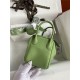 Hermes Lindy Mini Bag Clemence Leather In Lt-Green WAX High