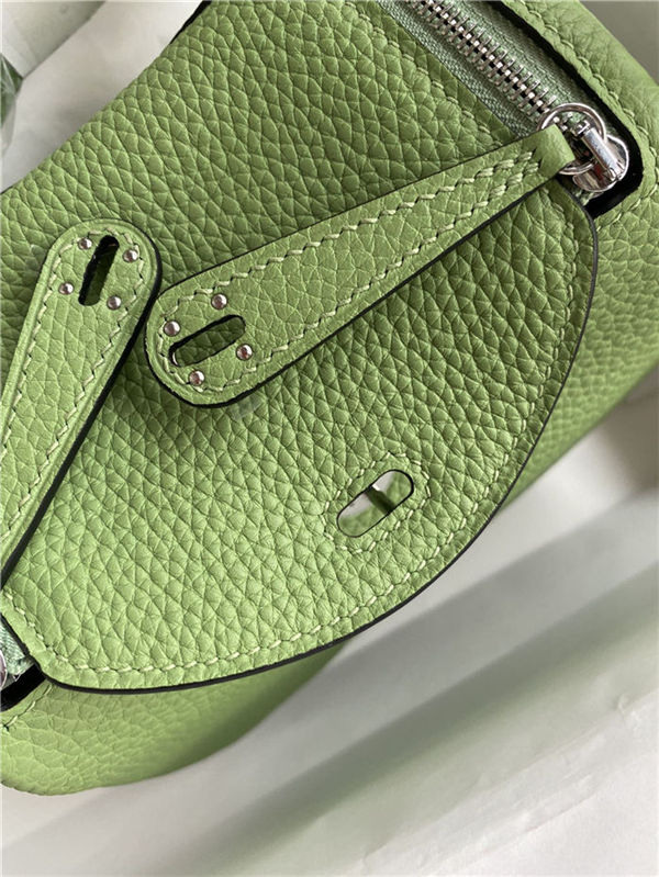 Hermes Lindy Mini Bag Clemence Leather In Lt-Green WAX High