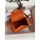 Hermes Lindy Mini Bag Clemence Leather In Orange WAX High