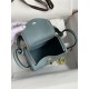 Hermes Lindy Mini Bag Clemence Leather In Grey-Blue WAX High