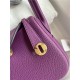 Hermes Lindy Mini Bag Clemence Leather In Purple WAX High