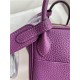 Hermes Lindy Mini Bag Clemence Leather In Purple WAX High