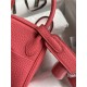 Hermes Lindy Mini Bag Clemence Leather In Rose Red WAX High