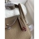 Hermes Lindy Mini Bag Clemence Leather In Etoupe WAX High