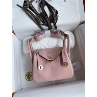 Hermes Lindy Mini Bag Clemence Leather In Pink WAX High