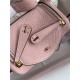 Hermes Lindy Mini Bag Clemence Leather In Pink WAX High