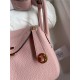 Hermes Lindy Mini Bag Clemence Leather In Pink WAX High