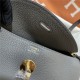 Hermes Lindy 26/30cm Bag Clemence Leather In Dk-Grey Gold-Metal WAX High