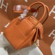 Hermes Lindy 26/30cm Bag Clemence Leather In Orange Gold-Metal WAX High