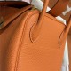 Hermes Lindy 26/30cm Bag Clemence Leather In Orange Gold-Metal WAX High