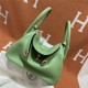 Hermes Lindy 26/30cm Bag Clemence Leather In Lt-Green Gold-Metal WAX High