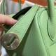 Hermes Lindy 26/30cm Bag Clemence Leather In Lt-Green Gold-Metal WAX High