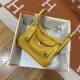 Hermes Lindy 26/30cm Bag Clemence Leather In Yellow Gold-Metal WAX High