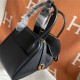 Hermes Lindy 26/30cm Bag Clemence Leather In Black Gold-Metal WAX High