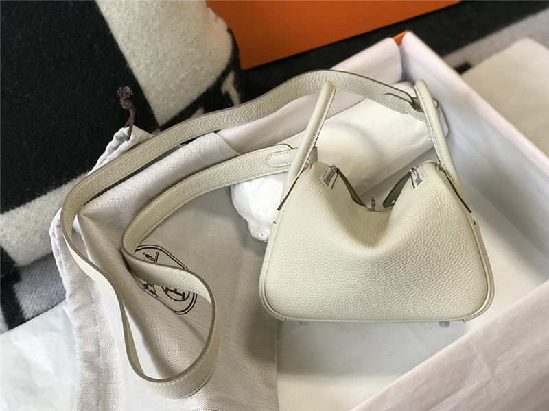 Hermes Lindy Mini Bag Calfskin Leather In Cream High