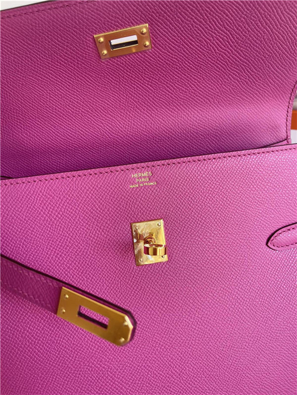 Hermes Kelly Sellier 25 Epsom WAX Purple Pink High