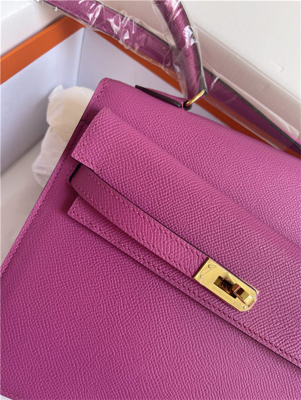 Hermes Kelly Sellier 25 Epsom WAX Purple Pink High