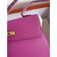 Hermes Kelly Sellier 25 Epsom WAX Purple Pink High