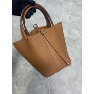 Hermes Picotin 18 Bag Clemence Leather In Camel High