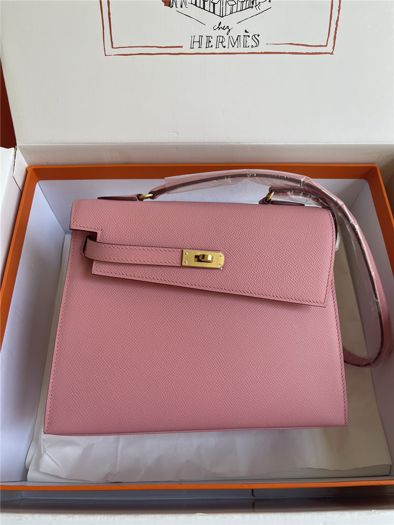 Hermes Kelly Sellier 25 Epsom WAX Pink High