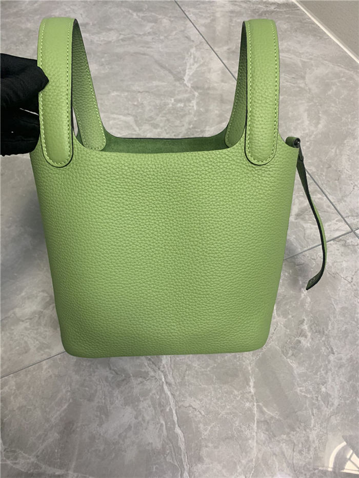 Hermes Picotin 18 Bag Clemence Leather In Lt-Green High