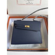 Hermes Kelly Sellier 25 Epsom WAX Navy Blue High