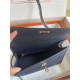 Hermes Kelly Sellier 25 Epsom WAX Navy Blue High