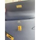 Hermes Kelly Sellier 25 Epsom WAX Navy Blue High