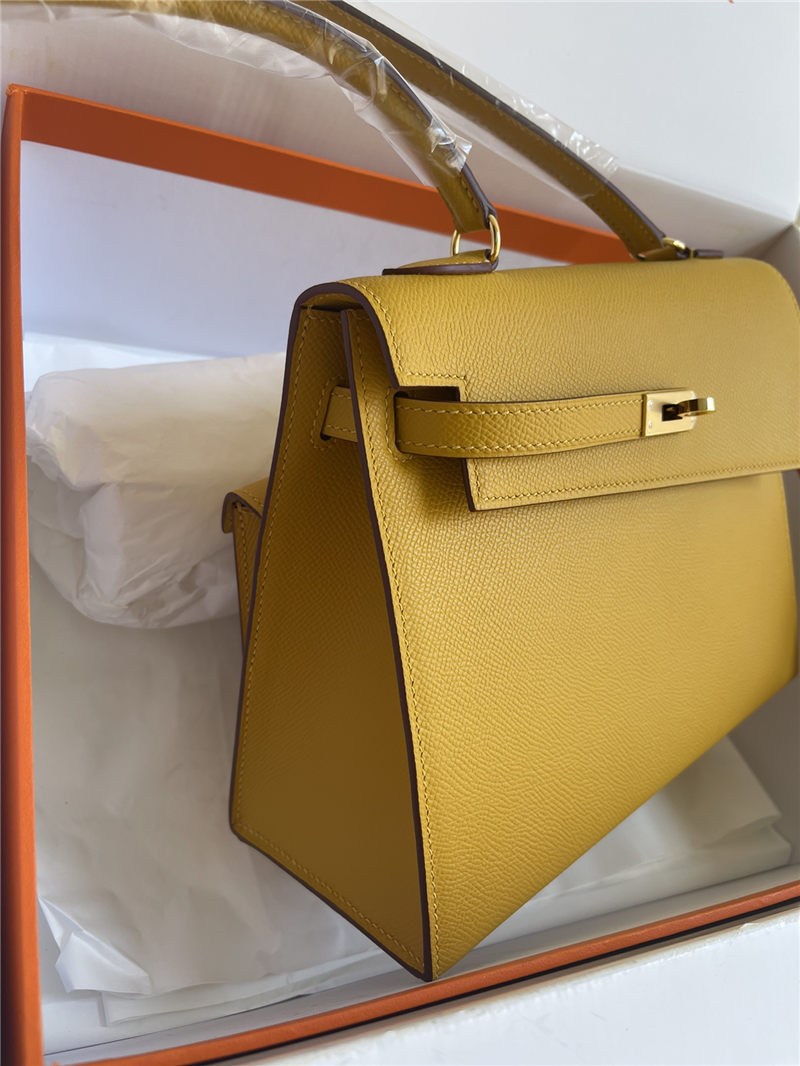 Hermes Kelly Sellier 25 Epsom WAX Yellow High