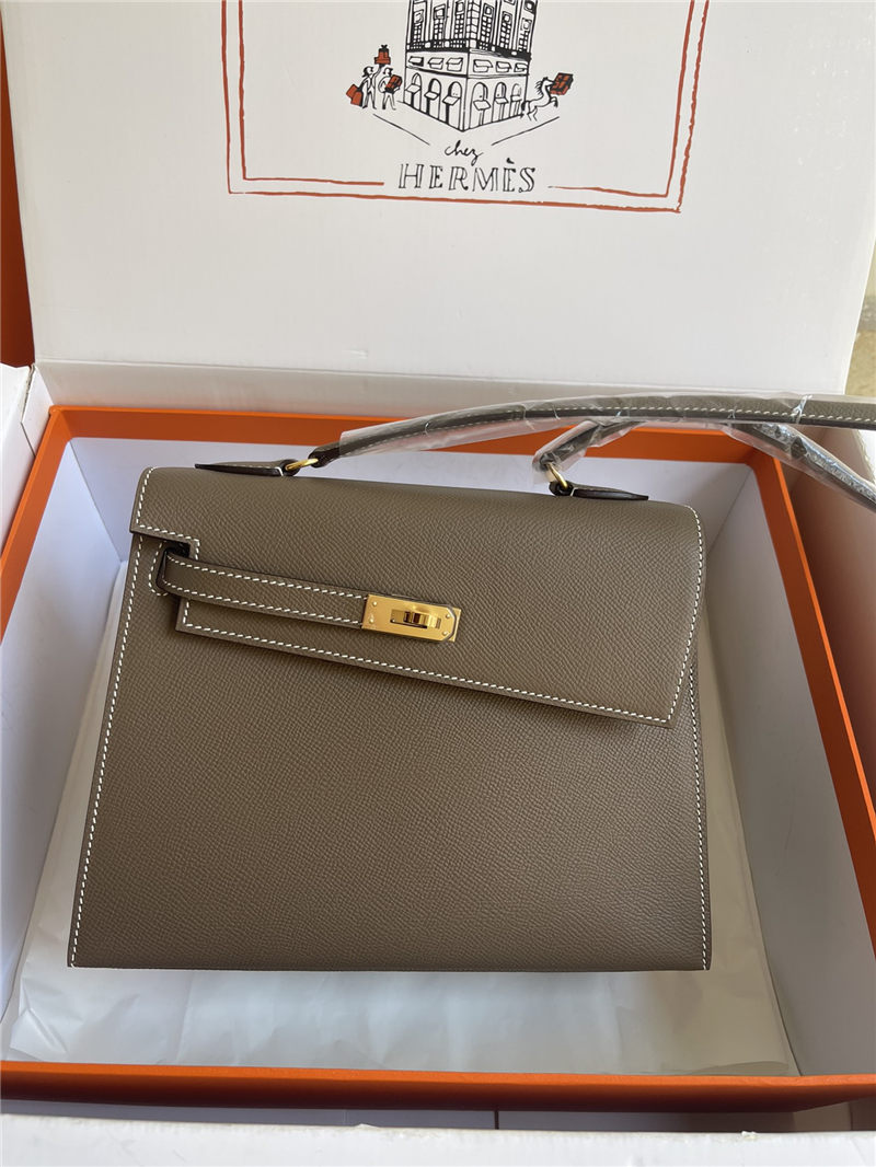 Hermes Kelly Sellier 25 Epsom WAX Etoupe High