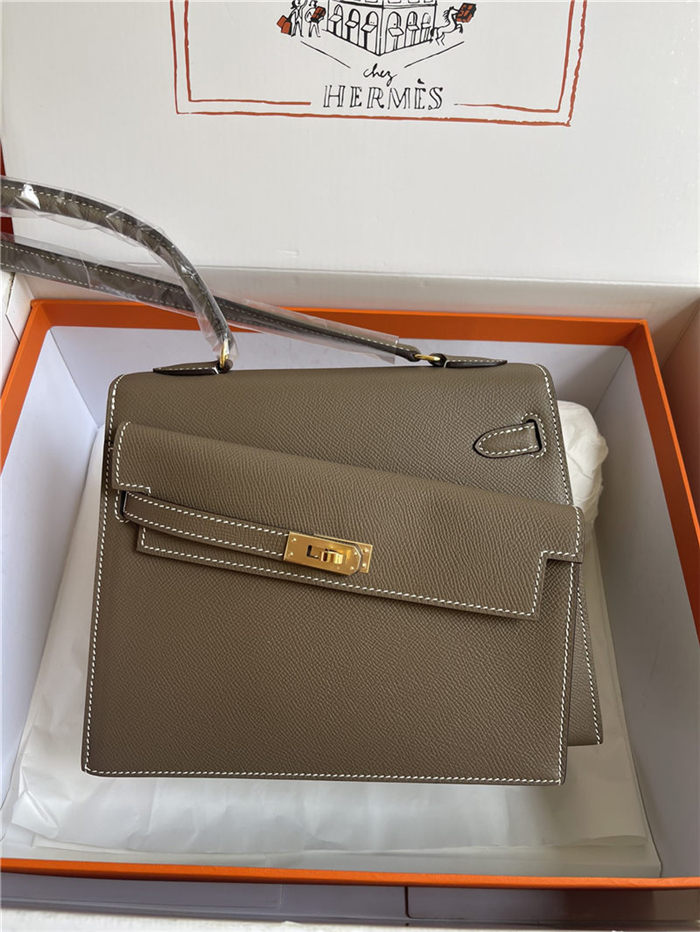 Hermes Kelly Sellier 25 Epsom WAX Etoupe High