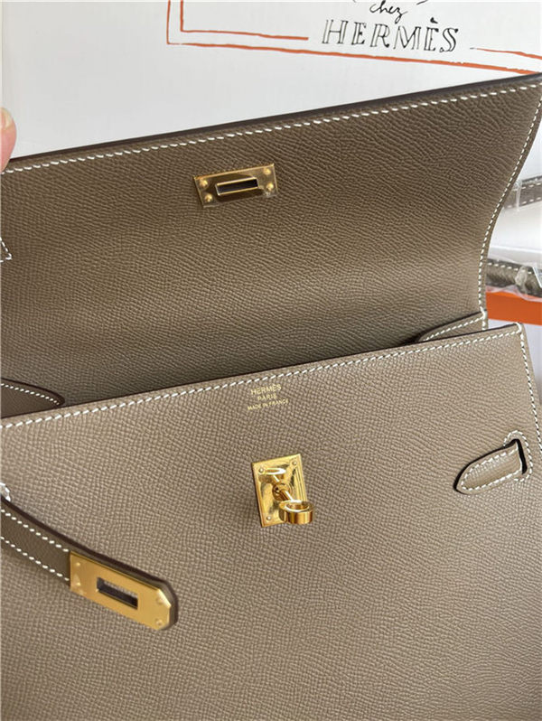 Hermes Kelly Sellier 25 Epsom WAX Etoupe High