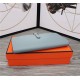 Hermes Dogon Combine Wallet Calfskin In Grey-Blue High