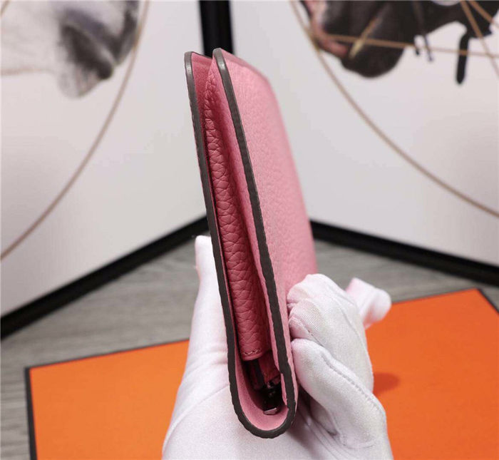 Hermes Dogon Combine Wallet Calfskin In Pink High