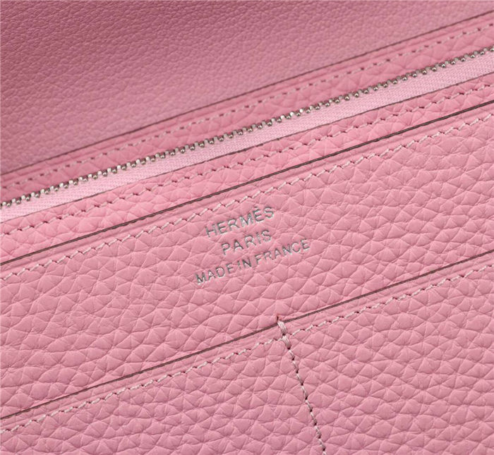 Hermes Dogon Combine Wallet Calfskin In Pink High