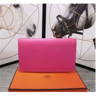 Hermes Dogon Combine Wallet Calfskin In Fuchsia High