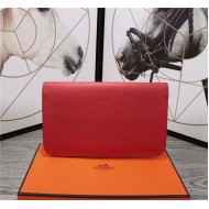 Hermes Dogon Combine Wallet Calfskin In Red High