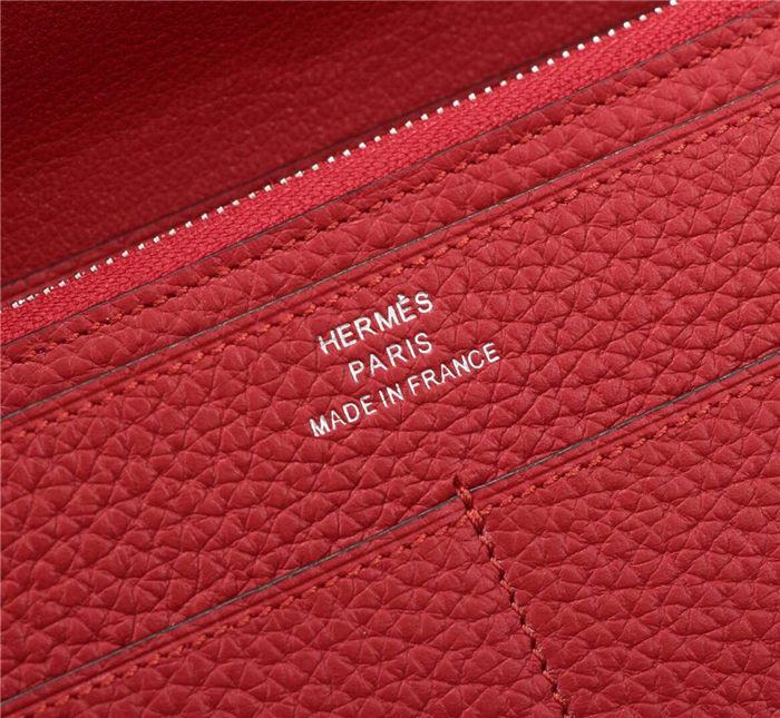 Hermes Dogon Combine Wallet Calfskin In Red High