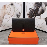 Hermes Dogon Combine Wallet Calfskin In Black High