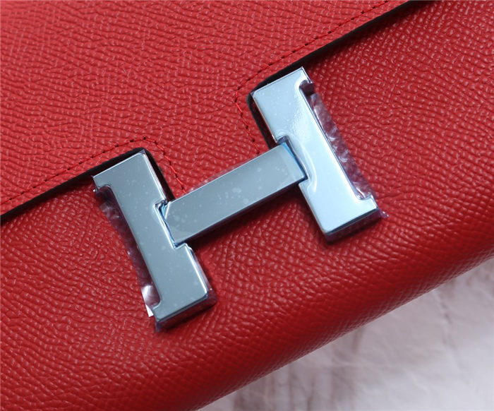 Hermes Constance Long Wallet Epsom Calfskin In Red High