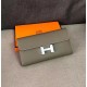 Hermes Constance Long Wallet Epsom Calfskin In Tourterelle High