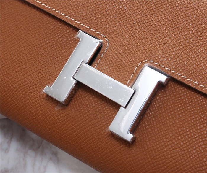 Hermes Constance Long Wallet Epsom Calfskin In Camel High