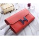 Hermes Constance Long Wallet Epsom Calfskin In Orange-Red High