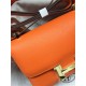 Hermes Mini Constance 18cm/24cm Epsom Bag Silver/Gold Metal Orange High