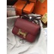 Hermes Mini Constance 18cm/24cm Epsom Bag Silver/Gold Metal Burgundy High